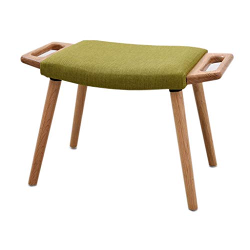 JDKJSBF Massivholz Kleiner Stuhl Fußstützenbankhocker Schuhschuhe Stuhl Fußstoil Grüne Stoffsofa (Farbe: a) Thoughtful von JDKJSBF