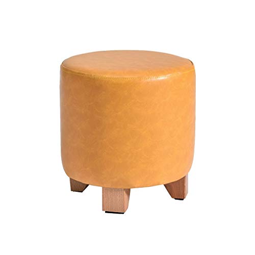 JDKJSBF Massivholzhockerhocker Schuhschuhe kleine Bank runden Stuhlsofa -Stuhl -Dressinghocker (Farbe: Orange) Thoughtful von JDKJSBF