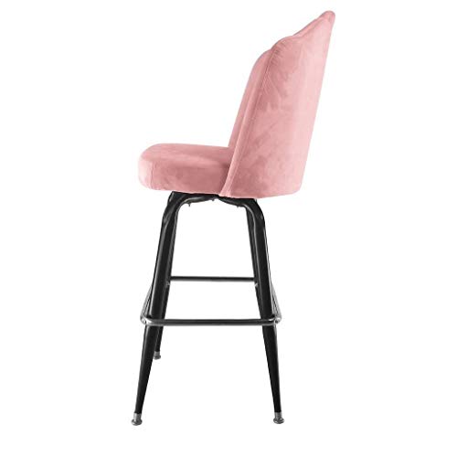 JDKJSBF Metallstangenhocker Rückenlehne Stoff Velvet Grey Barhocker Küchenstühle 1226 (Farbe: Grau) (Farbe: Gelb) Thoughtful von JDKJSBF