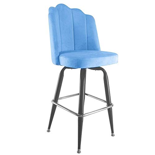 JDKJSBF Metallstangenhocker Rückenlehne Stoff Velvet Grey Barhocker Küchenstühle 1226 (Farbe: Grau) (Farbe: Gelb) Thoughtful von JDKJSBF