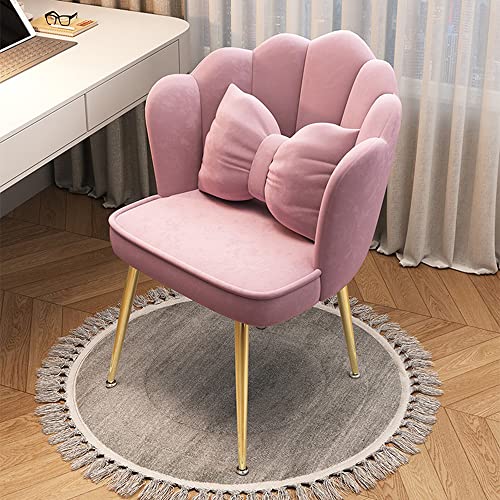 JDKJSBF Mid Century Moderner Schminkhocker mit Rückenlehne und weich gepolstertem Polster, bequemer gewellter Stuhl für Esszimmer oder Schlafzimmer von JDKJSBF