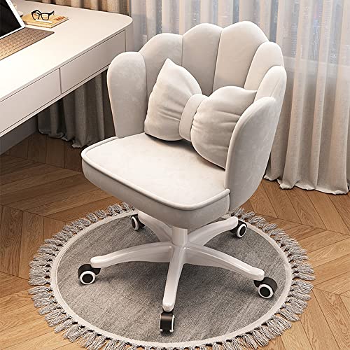 JDKJSBF Mitte des Jahrhunderts moderner Eitelkeithocker mit Rückenlehne und weich gepolstertem Pad bequemer, überbrochener Stuhl für Esszimmer und Schlafzimmer Thoughtful von JDKJSBF