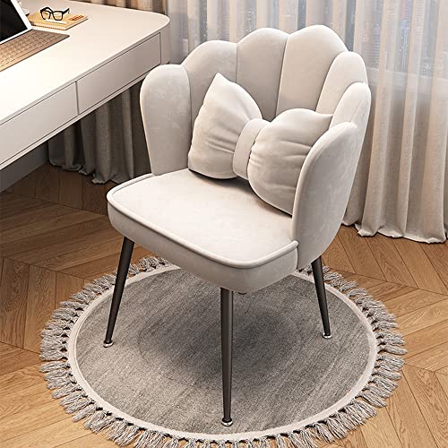 JDKJSBF Mitte des Jahrhunderts moderner Hocker mit Rückenlehne und weich gepolstertem Pad bequemer überbackener Stuhl für Esszimmer Schlafzimmer Eitelkeit Thoughtful von JDKJSBF