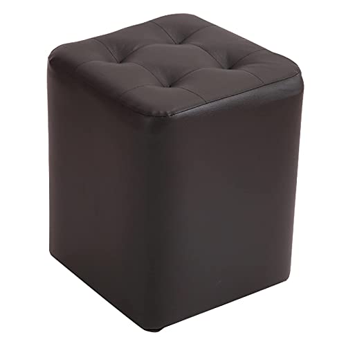 JDKJSBF Mode Kunstleder Kleiner Bank mit niedrigem Hocker unter dem Schreibtisch kleine Fußschemel mit Anti-Rutsch-Pad, Farbe optional, schwarz, 29cmx29cmx19cm Thoughtful von JDKJSBF