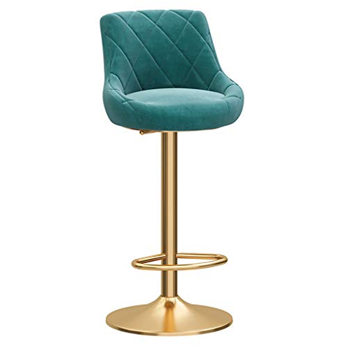 JDKJSBF Moderne Barhocker Set | Samtsitz | Goldmetallbein | Chrome Footrest und Basis für Frühstücksbar Counter Küche Home Barstools (grün, 1pc) Thoughtful von JDKJSBF