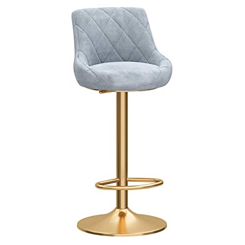 JDKJSBF Moderne Barhocker Set | Samtsitz | Goldmetallbein | Chrome Footstütze und Basis für Frühstücksbar Counter Küche Home Barstools (Grau, 1PC) Thoughtful von JDKJSBF