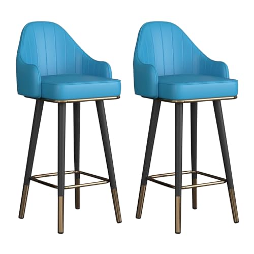 JDKJSBF Moderne Schwenkbarhocker -Set von 2 stilvollen PU Leder Counter Height Barhocker mit Rückenlehne ideal für Home Bar oder Esszimmer Bequeme Kücheninselstühle Thoughtful von JDKJSBF
