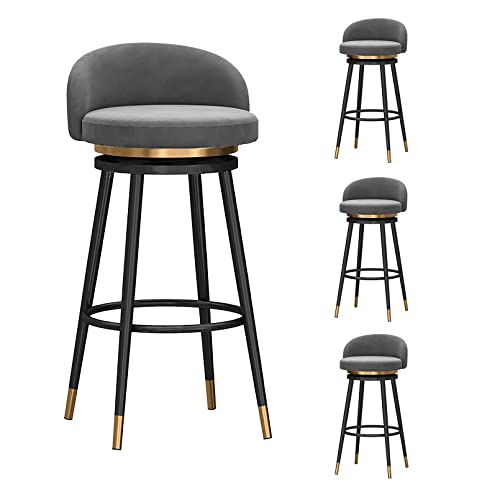 JDKJSBF Moderne Velvet Bar Stools Set von 4 mit Rückenlehne und Footder Counter Height Küchenfrühstückstühle 65/75 cm Sitzhöhe Thoughtful JDKJSBF Moderne Velvet Bar Stools Set von 4 mit Rückenlehne und Footder Counter Height Küchenfrühstückstühle 65/75 cm Sitzhöhe Thoughtful von JDKJSBF