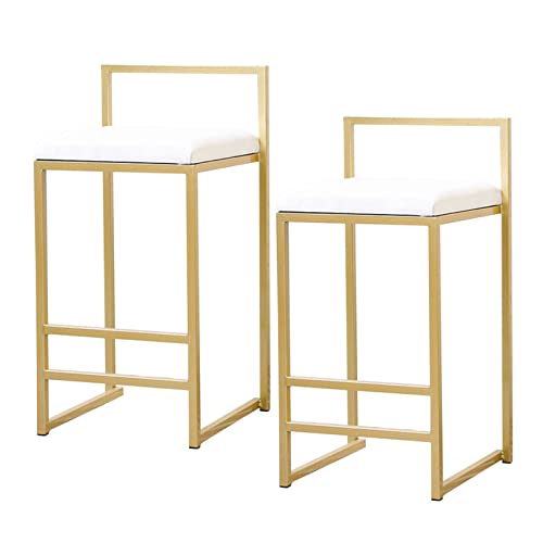 JDKJSBF Moderne Velvet -Barstools mit Rückenlehne und Goldener Fußstütze Set von 2 Counterheighy Thoughtful JDKJSBF Moderne Velvet -Barstools mit Rückenlehne und Goldener Fußstütze Set von 2 Counterheighy Thoughtful von JDKJSBF