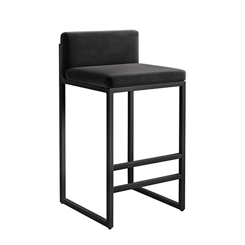 JDKJSBF Moderne gepolsterte Barhocker mit Rücken- und Fußstützen -Theke -Heighöhe Barhocker für Barküche und Esszimmer Metallbeine inklusive Thoughtful von JDKJSBF