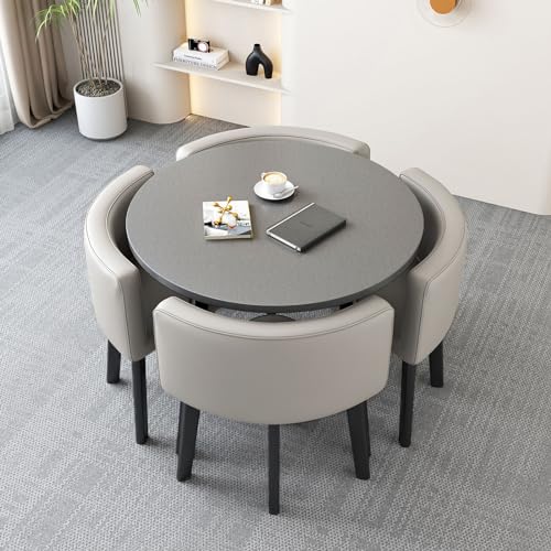 JDKJSBF Moderne runde Frühstücksbar Tischset mit Vier Hockerfläche Sparmöbel für Küchen-/Esszimmer Thoughtful JDKJSBF Moderne runde Frühstücksbar Tischset mit Vier Hockerfläche Sparmöbel für Küchen-/Esszimmer Thoughtful von JDKJSBF