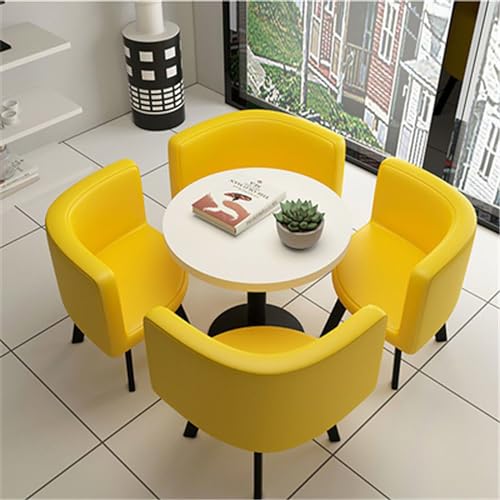 JDKJSBF Moderne runde Küchenfrühstücks Bar Tischset mit Vier Hockerfläche Sparmöbel für Esszimmer/Heimbüro Thoughtful von JDKJSBF