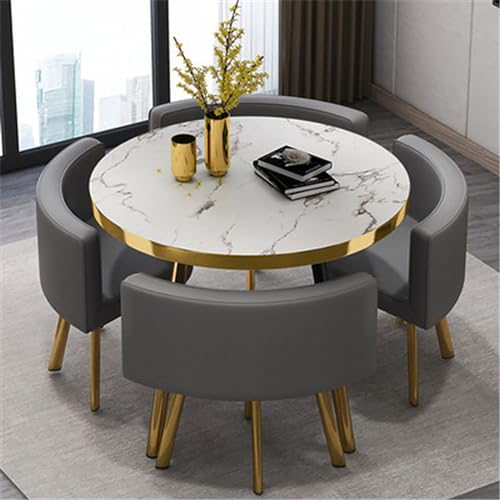 JDKJSBF Moderne runde Küchenfrühstücks Bar Tischset mit Vier Hockerfläche Sparmöbel für Esszimmer oder Küche Thoughtful JDKJSBF Moderne runde Küchenfrühstücks Bar Tischset mit Vier Hockerfläche Sparmöbel für Esszimmer oder Küche Thoughtful von JDKJSBF