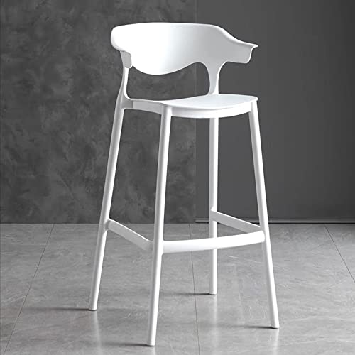 JDKJSBF Moderne stapelbare Plastikstangenhocker mit Rückenlehne für Küchentheke und Esszimmer weiß 30 Zoll Thoughtful von JDKJSBF