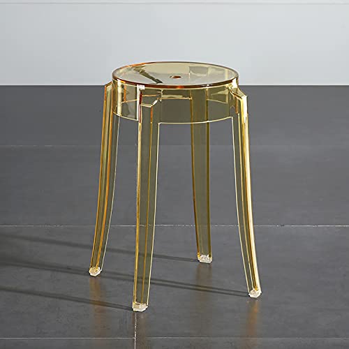 JDKJSBF Moderner Acrylküchen -Essstuhl Transparent Barhocker Akzentstuhl mit Multi -Farboptionen (gelb 18 Zoll) Thoughtful von JDKJSBF