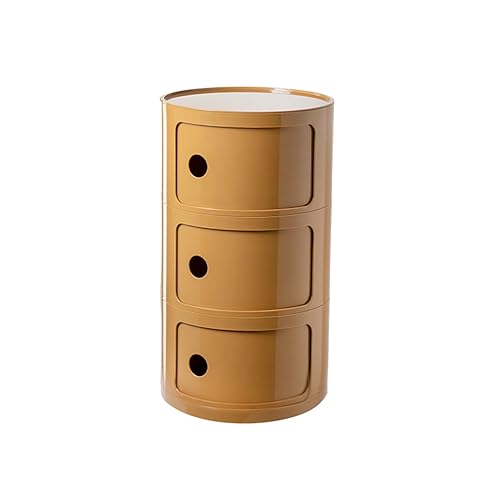 JDKJSBF Moderner Nachttisch im nordischen Stil mit kreisförmigem Design, gelber Mini-Beistellschrank Thoughtful von JDKJSBF
