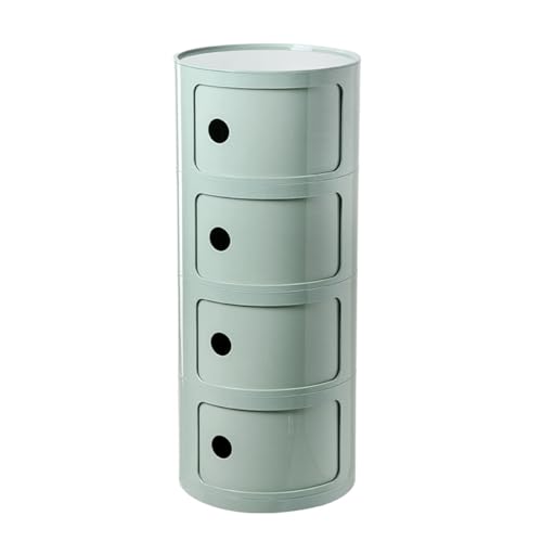 JDKJSBF Moderner Nachttisch im nordischen Stil mit kreisförmigem Design und kreativer weißer Oberfläche. Kleiner Schrank mit 4 Ebenen in hellgrüner Farbe Thoughtful von JDKJSBF