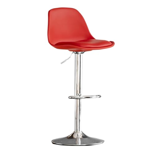 JDKJSBF Moderner Verstellbarer Leder -Schwenkbarhohool mit Rücken für Kücheninsel Counter Height Stuhl in rot (1PCS) Thoughtful von JDKJSBF