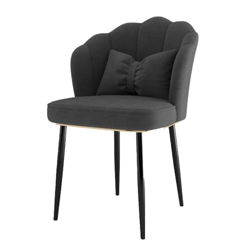 JDKJSBF Moderner armloser Seitenstuhl mit gebogenem hohem Rücken für Wohnzimmer Schlafzimmer Eitelkeit gepolstert schwarzer Sitz Thoughtful von JDKJSBF