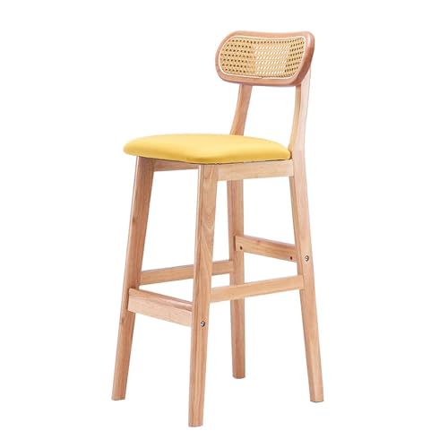 JDKJSBF Moderner gelbe Barhocker mit Holzbeinen für Kücheninsel Counter 1 Stück Esshocker Set Thoughtful von JDKJSBF