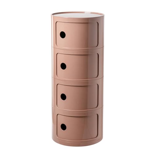 JDKJSBF Moderner nordischer Ins-Internet-Promi-Nachttisch, Schlichtes weißes kreisförmiges Design, kreativer Mini-Beistellschrank mit 4 Ebenen in rosa Farbe Thoughtful von JDKJSBF