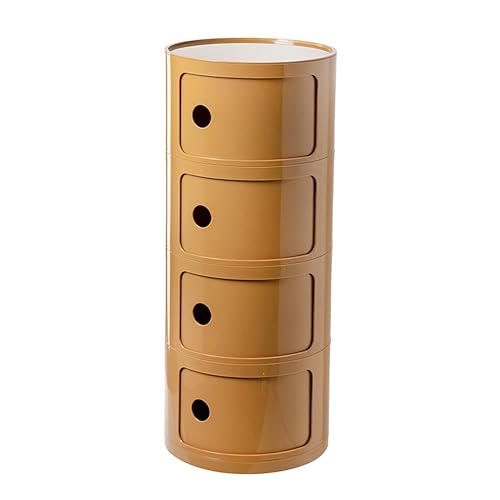 JDKJSBF Moderner runder Nachttisch im nordischen Stil in Weiß mit 4-lagigem Mini-Seitenschrank in gelber Farbe Thoughtful JDKJSBF Moderner runder Nachttisch im nordischen Stil in Weiß mit 4-lagigem Mini-Seitenschrank in gelber Farbe Thoughtful von JDKJSBF