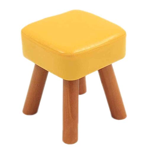 JDKJSBF Ottoman Footstoolhocker Massives Holz Leder Footstütze Kreative Schuhe Wechseln Hocker Tee Tisch niedriger Stuhlsofa Hocker Square Kleiner Hocker für den Heimgebrauch Thoughtful von JDKJSBF
