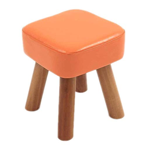 JDKJSBF Ottoman Fußhocker, Fußruhhocker Leder, massiv Holz kreative Schuhe Wechseln Hocker Tee Tisch niedriger Stuhlsofa Stuhlsquare Kleiner Hocker Haushalt Thoughtful von JDKJSBF