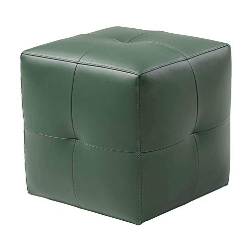 JDKJSBF Ottoman Sofa Hocker Hocker Quadrat Leder Footstool Schuhe Hocker Kleiner Fußstützen -Dressinghocker Massives Holz Rahmen Wohnzimmer, 4 Farben (Farbe: Gelb, Größe: 42x42x42 cm) Thoughtful von JDKJSBF