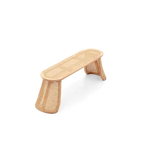 JDKJSBF Ottomane Bank Ende des Bettes Massivholz Bett Endhocker Wohnzimmer Rattan geflochten Thoughtful von JDKJSBF