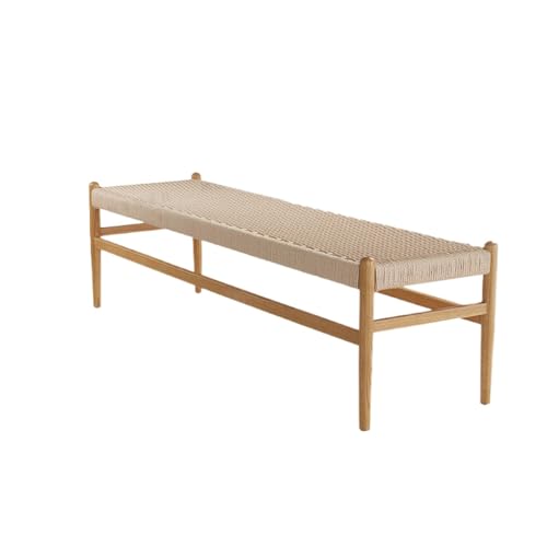 JDKJSBF Ottomane Bank -Sprunghocker Rattanbank, Heulenschuhhocker, einfache Seilsofa Bank, einfache kleine Wohnung Massivholz Bettendhocker Fußhocker Ottoman Eitelkeithocker (Farbe: Farbe: Thoughtful von JDKJSBF