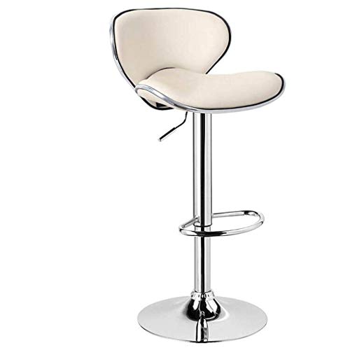 JDKJSBF PU Schwenkhocker Barhocker mit Rückenlehne Height verstellbares Kunstleder Küche Frühstück Kitchen Barhocker 1227 (Farbe: Rot) (Farbe: Beige) Thoughtful von JDKJSBF
