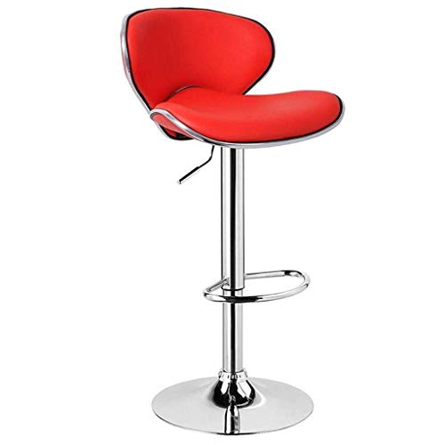 JDKJSBF PU Schwenkhocker Barhocker mit Rückenlehnehöhe verstellbares Kunstleder Küche Frühstück Kitchen Barhocker 1227 (Farbe: Rot) (Farbe: Schwarz) Thoughtful von JDKJSBF
