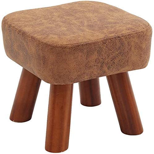 JDKJSBF Pouffe Fußhocker Fuß Ruhhocker Pouf Ottomane, gepolsterte Massive Holzbeine Schuhhocker Sofa Hocker Kleiner Sitzhausbüro Thoughtful von JDKJSBF
