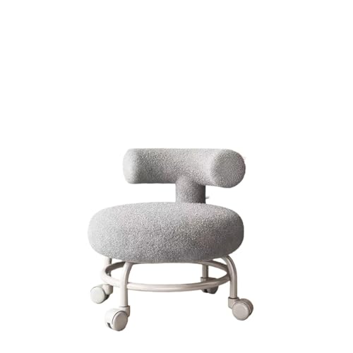 JDKJSBF Professioneller Pediküre -Stuhlhocker mit Rückenlehne und rotierbaren Rädern für Home Spa Salon Grey Thoughtful von JDKJSBF