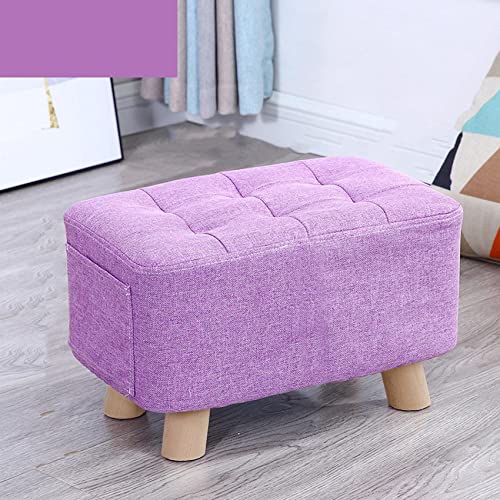 JDKJSBF Rechteck Footstool Fußstütze Leinen Stoff Pouffe Stuhl 4 Holzbeine gepolsterter Hocker gepolsterter Stuhl für Schuhe tragen, Lavendel-40 * 25 * 27 cm Thoughtful JDKJSBF Rechteck Footstool Fußstütze Leinen Stoff Pouffe Stuhl 4 Holzbeine gepolsterter Hocker gepolsterter Stuhl für Schuhe tragen, Lavendel-40 * 25 * 27 cm Thoughtful von JDKJSBF
