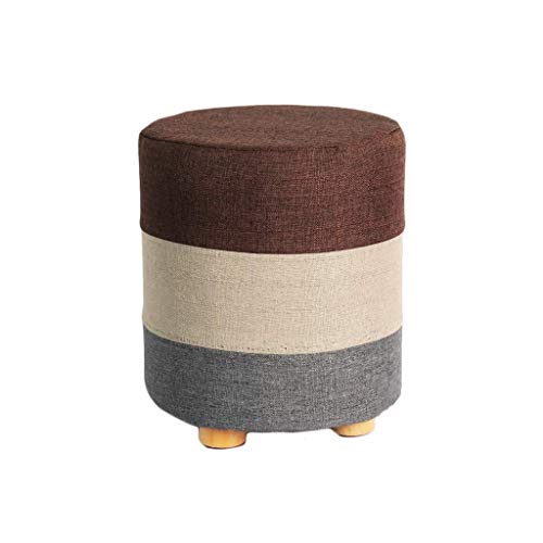 JDKJSBF Robuster Fußschemel für Schuhe tragen, runde Fußstützen Schlafzimmer Wohnzimmer Kleiner Hocker Langlebiger Ergonomie Flur Rest SEIT (Farbe: Grau) Thoughtful von JDKJSBF