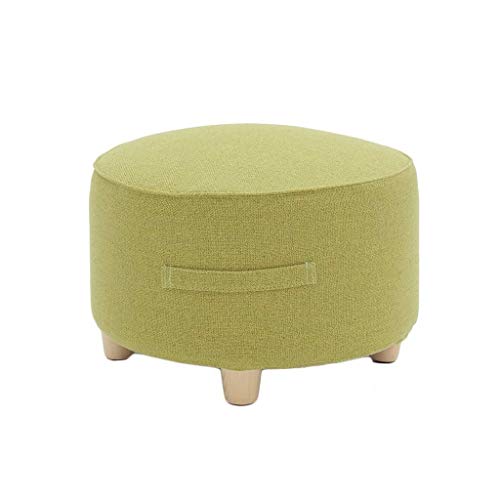 JDKJSBF Robuster Fußschemel für Schuhe tragen, runde weiche Bequeme Fußstützen Schlafzimmer Wohnzimmer Holz Kleiner Hocker Langlebiger Flur -Ruhesitz (Farbe: hellgrau) Thoughtful von JDKJSBF