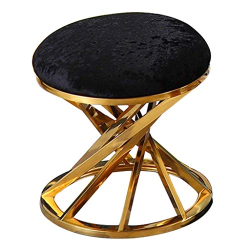 JDKJSBF Runde Stuhlschemel -Sitz robuster Goldmetallbasis, Fell perfekt für den Einsatz in jedem Raum Thoughtful von JDKJSBF