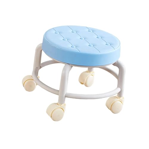JDKJSBF Salon -Pediküre -Stuhl mit niedrigem Rollensitz und 360 ° rotierender Hocker für Home Office Garage und Friseur Shop robust und kompaktes Design mit Fußstütze (blau) Thoughtful von JDKJSBF