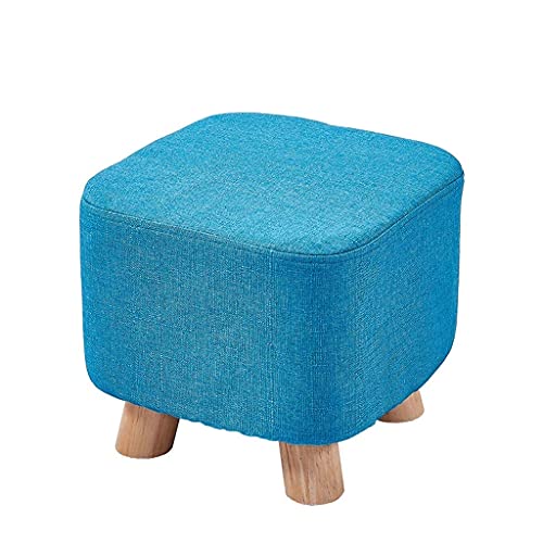 JDKJSBF Schminktisch Footstütze Footstool, Haushalt Massivholzschuhe Bank Sofa Hocker Wohnzimmer Couchtischhocker Erwachsener Kleiner Hocker 28 × 28 × 26 cm Sitzstuhl (Farbe: Orange Thoughtful von JDKJSBF