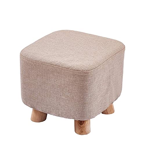 JDKJSBF Schminktisch Footstütze Footstool, Haushalt Massivholzschuhe Bank Sofa Hocker Wohnzimmer Couchtischhocker Erwachsener Kleiner Hocker 28 × 28 × 26 cm Sitzstuhl (Farbe: Orange Thoughtful von JDKJSBF