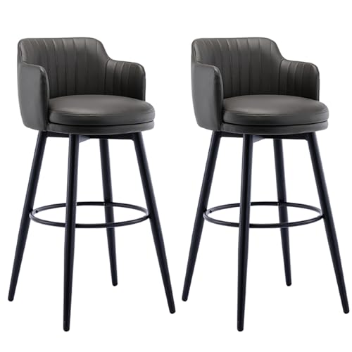 JDKJSBF Set von 2 grauen Stuhlhöhlen mit PU -Ledersitzen Küche und Restaurant Barhocker mit Rückenlehne 75 cm Größe Thoughtful JDKJSBF Set von 2 grauen Stuhlhöhlen mit PU -Ledersitzen Küche und Restaurant Barhocker mit Rückenlehne 75 cm Größe Thoughtful von JDKJSBF
