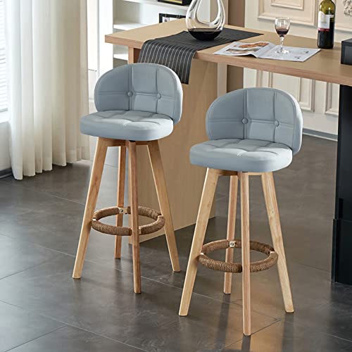 JDKJSBF Set von 2 modernen Kunstleder -Barhopfen mit Drehfunktion und Holzbeine ideal für Kücheninsel Esszimmer Restaurant Pub oder Café Shop Thoughtful von JDKJSBF