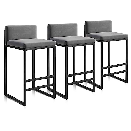 JDKJSBF Set von 3 Velvet Breakfast Barhocker mit Rückenlehne modern Thoughtful JDKJSBF Set von 3 Velvet Breakfast Barhocker mit Rückenlehne modern Thoughtful von JDKJSBF