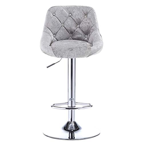 JDKJSBF Stangenhocker Schwenkhalmhocker mit Rückenlehne Höhenhöhe verstellbare Küchenstühle Velvet Stuhl 1226 (Farbe: Rot) (Farbe: Grau) Thoughtful von JDKJSBF