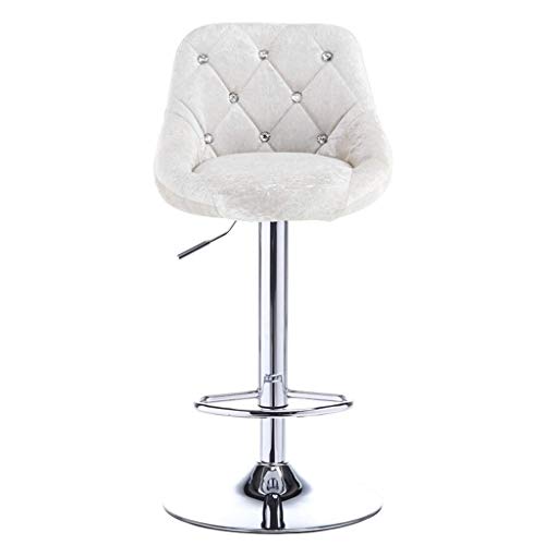 JDKJSBF Stangenhocker Schwenkhalmhocker mit Rückenlehne Höhenhöhe verstellbare Küchenstühle Velvet Stuhl 1226 (Farbe: Rot) (Farbe: Weiß) Thoughtful von JDKJSBF