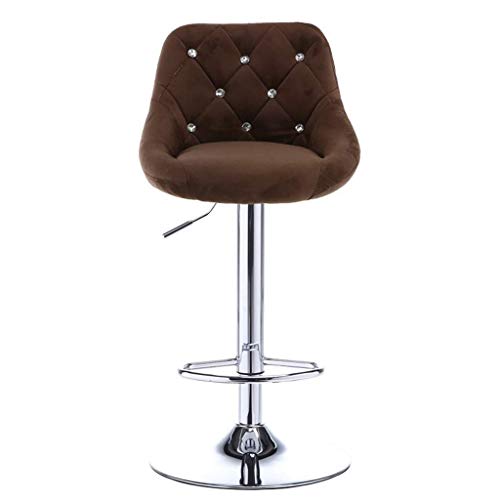 JDKJSBF Stangenhocker Schwenkhalterstangenhocker mit Rückenlehne Höhe verstellbare Küchenstühle Velvet Stuhl 1226 (Farbe: Rot) (Farbe: Braun) Thoughtful von JDKJSBF