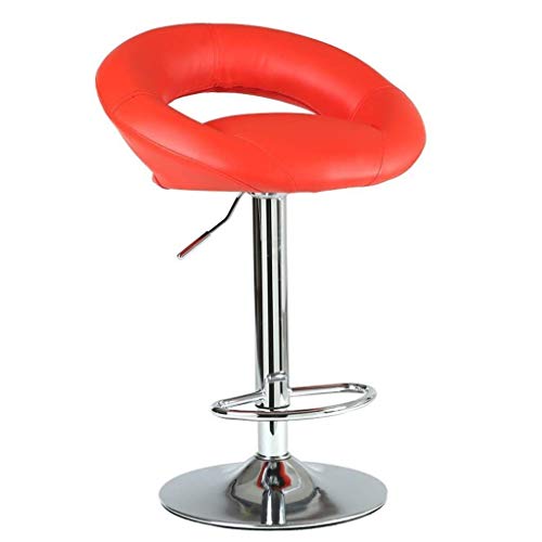 JDKJSBF Stangenhocker Verstellbare Schwenkstangenhocker Schwenkeliftstühle Außenchromfußlauf und Basis Frühstücksstühle 1226 (Farbe: Rot) (Farbe: Rot) Thoughtful von JDKJSBF