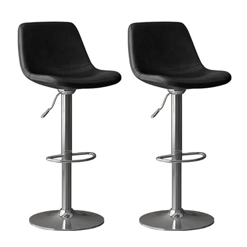 JDKJSBF Stilvolle Moderne Leder -Schwenk -Barhocker Set aus 2 einstellbare Höhe Frühstück Barhocker mit Rückenfootreide ideal für Küchenrestaurants komfortable Sitzrotation. Thoughtful von JDKJSBF